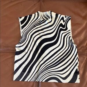 Black and White Striped Sleeveless Top